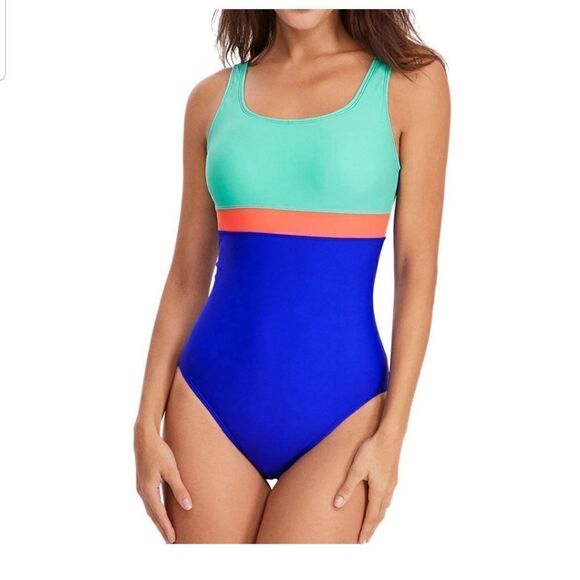 NWOT Wocleiliy Women Blue Swimsuit Sz XXL - Picture 1 of 8
